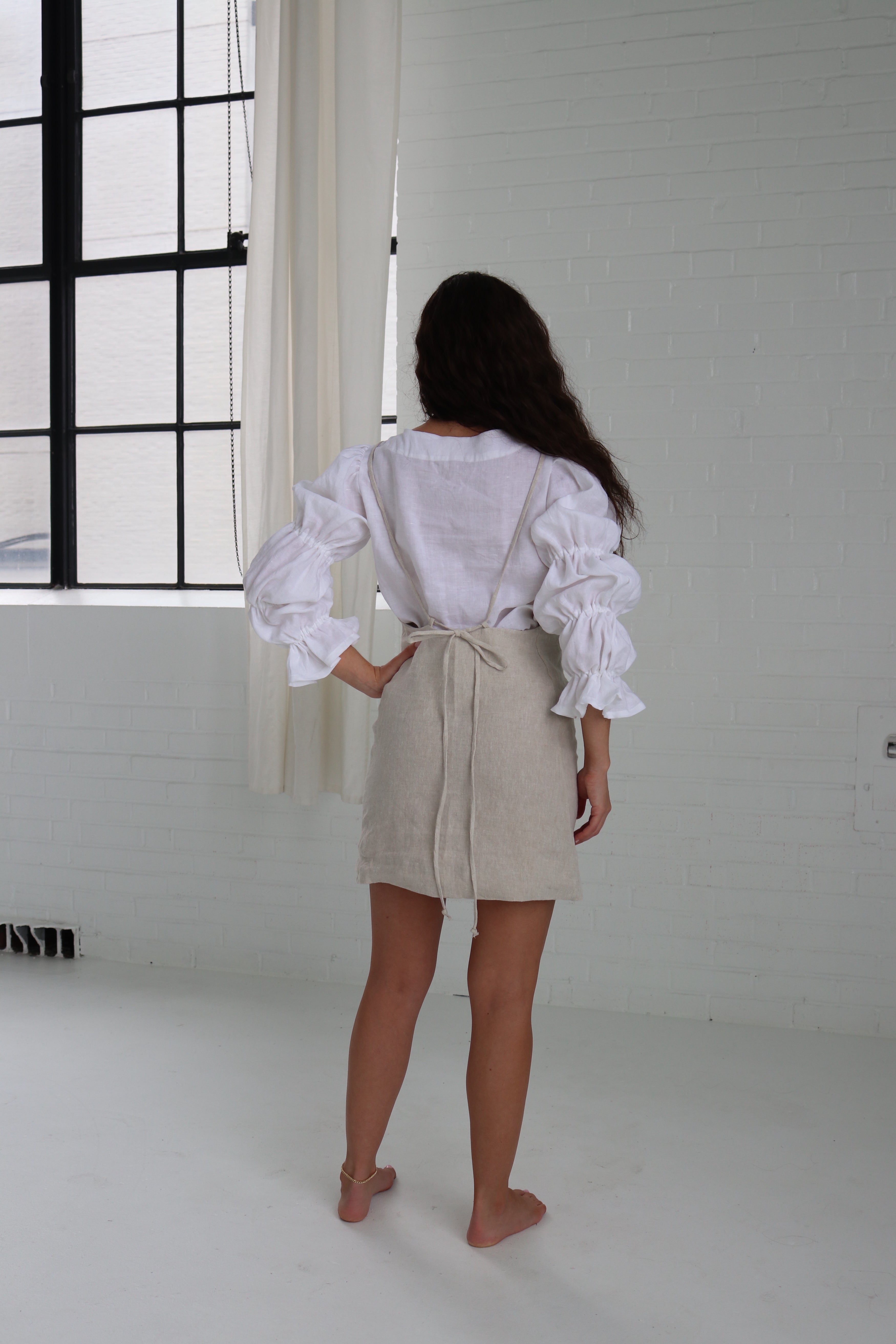 Thames Linen Apron Dress